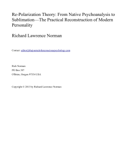 Re-Polarization Theory - The Journal of Unconscious Psychology
