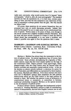 MARBURY v. MADISON AND JUDICIAL REVIEW. By Robert Lowry