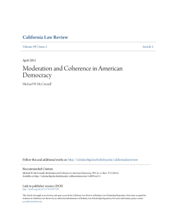 Moderation and Coherence in American Democracy
