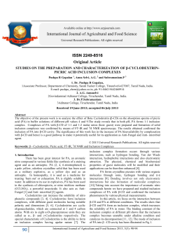 cyclodextrin-picric acid inclusion complexes