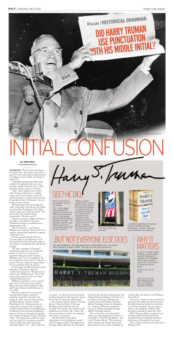 did harry truman use punctuation with his middle initial?