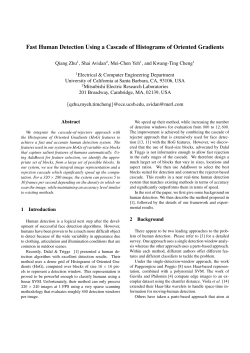 Fast Human Detection Using a Cascade of Histograms of Oriented