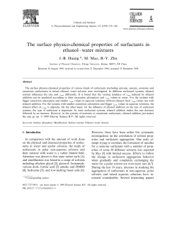 The surface physico-chemical properties of surfactants in ethanol