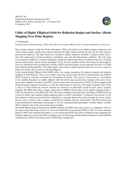 Utility of Highly Elliptical Orbit for Radiation Budget and Surface