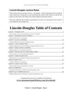 Ironman Sec 2 - Lincoln-Douglas Debate Lecture