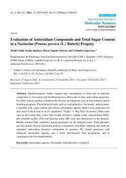 Evaluation of Antioxidant Compounds and Total Sugar Content