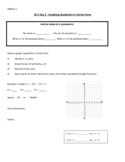 Graphing Vertex Form Notes