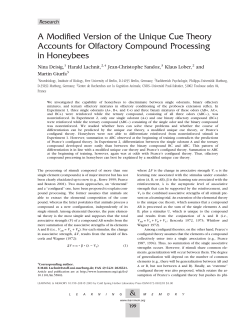 A Modified Version of the Unique Cue Theory Accounts for Olfactory