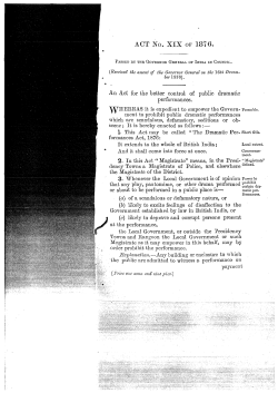 The Dramatic Performances Act, 1876