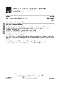 UNIVERSITY OF CAMBRIDGE INTERNATIONAL EXAMINATIONS