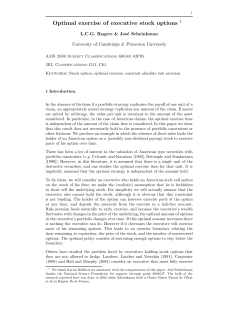 Optimal exercise of executive stock options 1