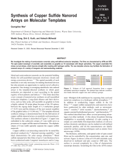 Synthesis of Copper Sulfide Nanorod Arrays on Molecular Templates
