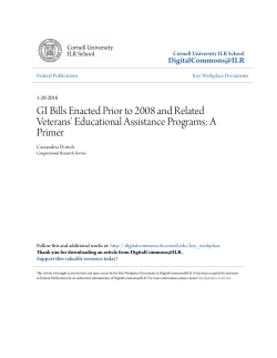 GI Bills Enacted Prior to 2008 and Related Veterans` Educational