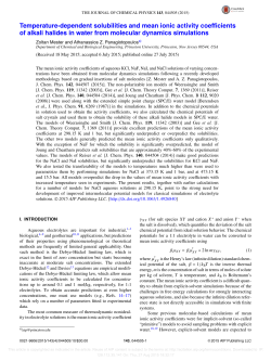 Temperature-dependent solubilities and mean ionic activity