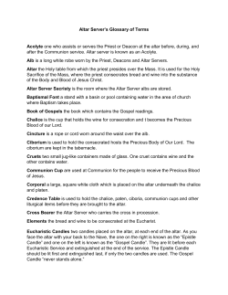 Altar Server Glossary - St. Therese De Lisieux Catholic Church