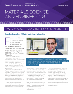 Spring 2016 - McCormick School of Engineering