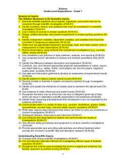 Science Grade-Level Expectations: Grade 7 1 Science as Inquiry