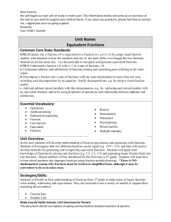 Unit Name: Equivalent Fractions