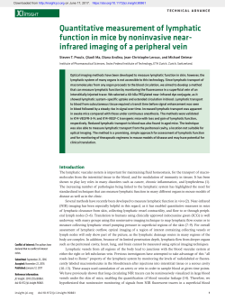Quantitative measurement of lymphatic function in mice