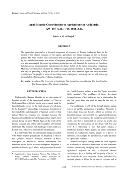 Arab Islamic Contribution to Agriculture in Andalusia: 129