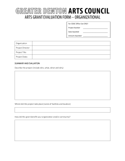 Organization Project Director Project Title Project Dates SUMMARY
