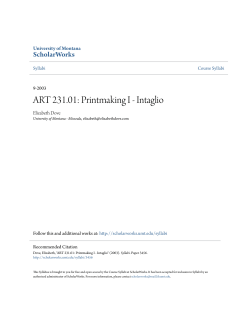 ART 231.01: Printmaking I - Intaglio