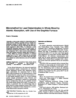 Micromethod for Lead Determination in Whole Blood by Atomic