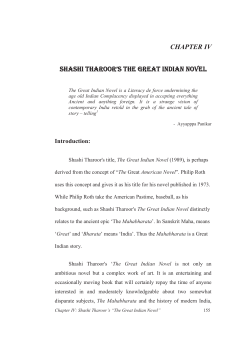 CHAPTER IV SHASHI THAROOR&ugrave;S THAROOR&ugrave;S