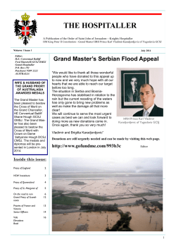 The Hospitaller, July 2014 - The Order of St John of Jerusalem