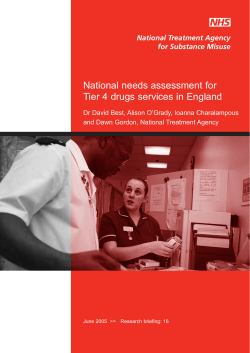 National needs assessment for Tier 4 drugs services in England