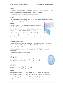 1- Ellipsoid: Example :