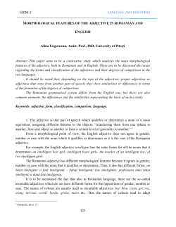 morphological features of the adjective in romanian and english