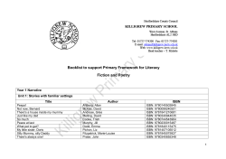 Booklist to support Primary Framework for Literacy