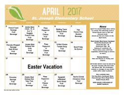 April Elementary Lunch Menu 2017
