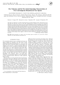 Fire Tolerance and the Fire-related Sprouting