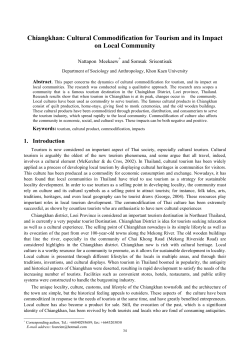 Chiangkhan: Cultural Commodification for Tourism and its
