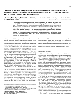 Detection of Human Herpesvirus 8 DNA Sequences before the