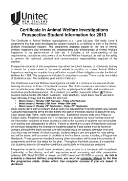Certificate in Animal Welfare Investigations Prospective
