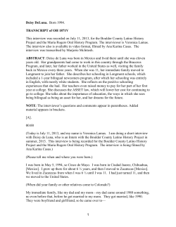 1 Deisy DeLuna. Born 1994. TRANSCRIPT of OH 1871V This