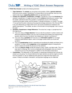 Writing a TCQC Short Answer Response