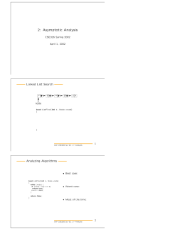 2: Asymptotic Analysis