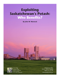 Exploiting Saskatchewan`s Potash: Who Benefits?