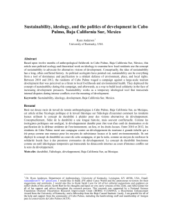 Sustainability, ideology, and the politics of development in Cabo