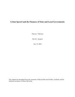 Urban Sprawl and the Finances of State and Local
