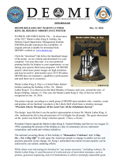 DEOMI Releases 2017 Martin Luther King Jr Holiday Poster