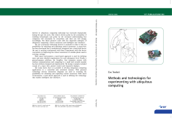 Methods and technologies for experimenting with ubiquitous