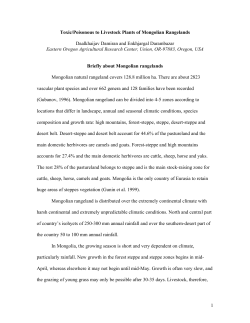 Toxic Plants of the Mongolian Rangelands