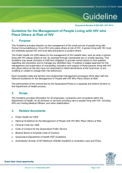 Management of People Living with HIV who Place Others at Risk of