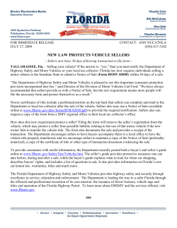 NEW LAW PROTECTS VEHICLE SELLERS
