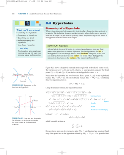 8.3 Hyperbolas